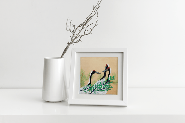 Cranes from Momoyogusa–Flowers of a Hundred Generations (1909) Quilling Art Greeting Card - Perfect Gift for Any Occasion. Framable Artwork for Art Lovers. Ideal for Birthdays, Mother's Day, Father's Day & Christmas