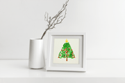 Christmas Tree With Yellow Star, Quilling Greeting Card - Unique Dedicated Handmade/Heartmade Art. Design Greeting Card for all occasion