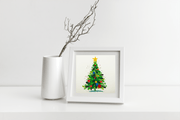 Christmas Tree With Yellow Star, Quilling Greeting Card - Unique Dedicated Handmade/Heartmade Art. Design Greeting Card for all occasion