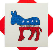 Democratic Symbol, Artistic Donkey Greeting Card, Patriotic American, Quilling Card - Unique Dedicated Handmade, Design Greeting Card for all occasion