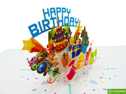 Colorful happy birthday, 3D Popup Greeting Cards - Unique Dedicated Handmade/Heartmade Art. Design Greeting Card for all occasion