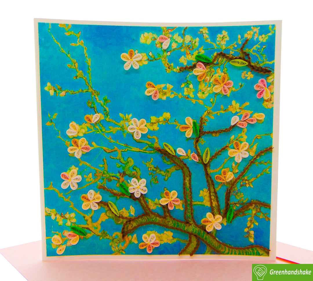 Van Gogh's Almond blossom (1890) Quilling Art Greeting Card
