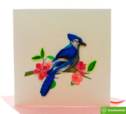 Blue Jay Quilling Greeting Card - Unique Dedicated Handmade Art. Design Greeting Card for all occasion by GREENHANDSHAKE