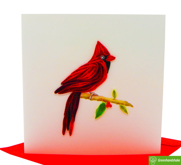 Cardinal Quilling Card; Perfect Gift For Any Occasion; To Say Happy Valentines Day Card, Anniversary by GREENHANDSHAKE