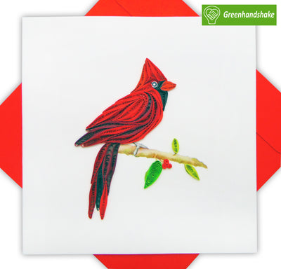 Cardinal Quilling Card; Perfect Gift For Any Occasion; To Say Happy Valentines Day Card, Anniversary by GREENHANDSHAKE