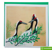Cranes from Momoyogusa–Flowers of a Hundred Generations (1909) Quilling Art Greeting Card - Perfect Gift for Any Occasion. Framable Artwork for Art Lovers. Ideal for Birthdays, Mother's Day, Father's Day & Christmas
