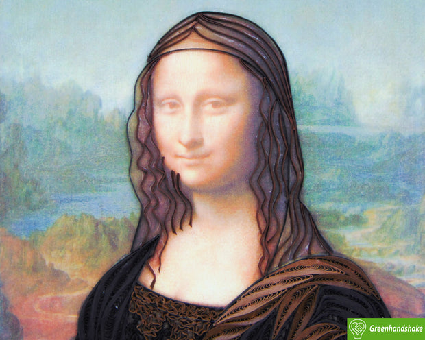 Leonardo da Vinci's Portrait of Mona Lisa (1503-1506) Quilling Art Greeting Card - Perfect Gift for Any Occasion. Framable Artwork for Art Lovers. Ideal for Birthdays, Mother's Day, Father's Day & Christmas