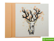 Snowy Deer, Quilling Greeting Card - Unique Dedicated Handmade/Heartmade Art. Design Greeting Card for all occasion