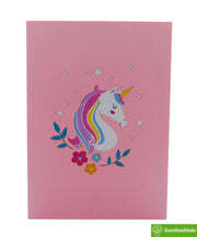 Dreamy Unicorn Fantasy, Pop Up Card, 3D Popup Greeting Cards - Unique Dedicated Handmade/Heartmade Art. Design Greeting Card for all occasion