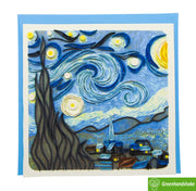 Van Gogh's The Starry Night (1889) Quilling Art Greeting Card - Perfect Gift for Any Occasion. Framable Artwork for Art Lovers. Ideal for Birthdays, Mother's Day, Father's Day & Christmas