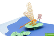 Dragonfly, Pop Up Card, 3D Popup Greeting Cards - Unique Dedicated Handmade/Heartmade Art. Design Greeting Card for all occasion