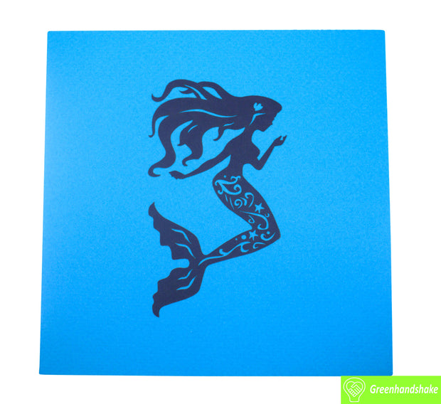 Mermaid, Pop Up Card, 3D Popup Greeting Cards - Unique Dedicated Handmade/Heartmade Art. Design Greeting Card for all occasion