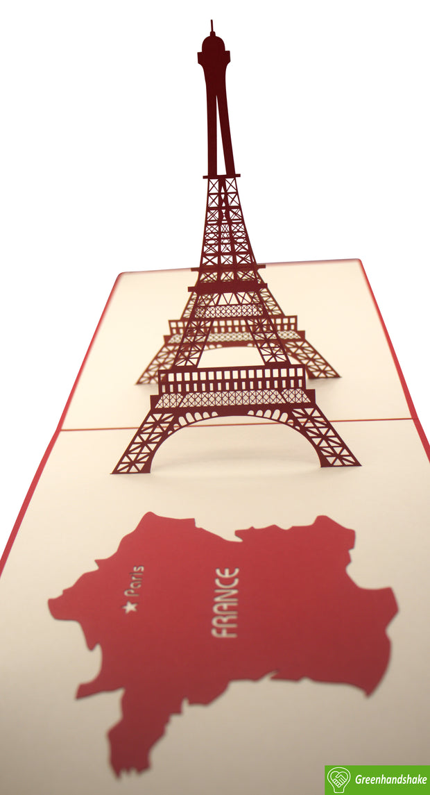 Charm of France, Pop Up Card, 3D Popup Greeting Cards - Unique Dedicated Handmade/Heartmade Art. Design Greeting Card for all occasion