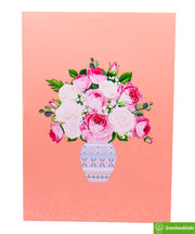 Blossoming Roses, Pop Up Card, 3D Popup Greeting Cards - Unique Dedicated Handmade/Heartmade Art. Design Greeting Card for all occasion