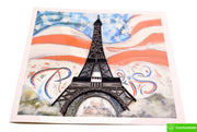 Stars & Stripes in Paris, Quilling Greeting Card - Unique Dedicated Handmade Art. Design Greeting Card for all occasion by GREENHANDSHAKE