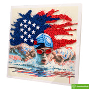 American Waves of Glory, Quilling Greeting Card - Unique Dedicated Handmade Art. Design Greeting Card for all occasion by GREENHANDSHAKE