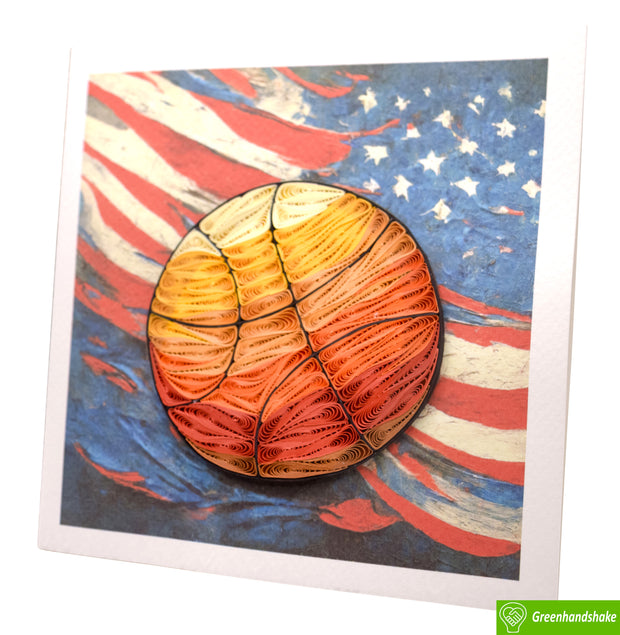 USA Basketball Glory, Quilling Greeting Card - Unique Dedicated Handmade Art. Design Greeting Card for all occasion by GREENHANDSHAKE