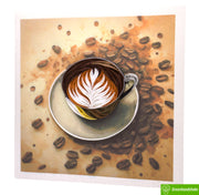 Coffee Time Cheers, Quilling Greeting Card - Unique Dedicated Handmade Art. Design Greeting Card for all occasion by GREENHANDSHAKE