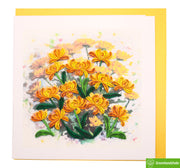 Chrysanthemums in a Vase Quilling Greeting Card - Unique Dedicated Handmade/Heartmade Art. Design Greeting Card for all occasion by GREENHANDSHAKE (Copy) (Copy) (Copy) (Copy)