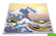 Hokusai's The Great Wave at Kanagawa (1760-1849) Quilling Art Greeting Card - Perfect Gift for Any Occasion. Framable Artwork for Art Lovers. Ideal for Birthdays, Mother's Day, Father's Day & Christmas