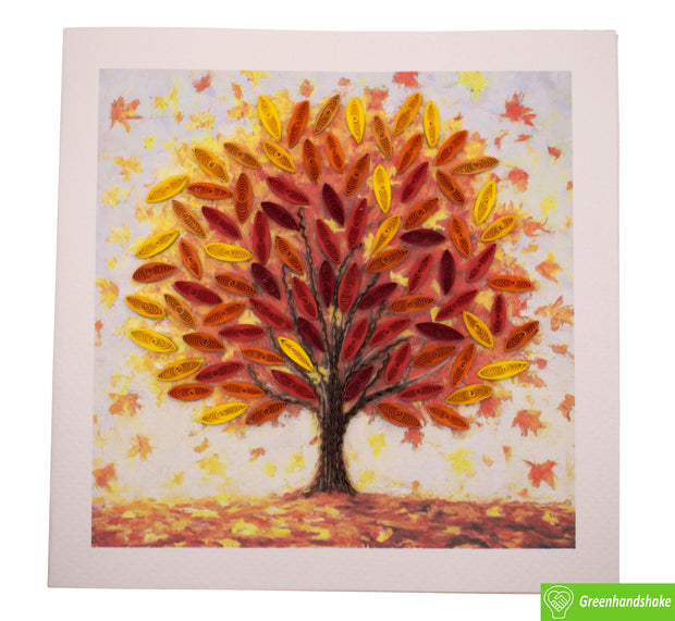 Maple Dreams, Quilling Greeting Card - Unique Dedicated Handmade/Heartmade Art. Design Greeting Card for all occasion