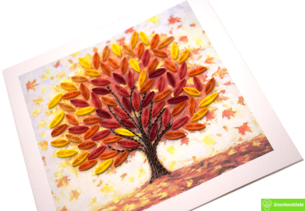 Maple Dreams, Quilling Greeting Card - Unique Dedicated Handmade/Heartmade Art. Design Greeting Card for all occasion