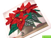 Potted Poinsettia Christmas Wishes, Quilling Greeting Card - Unique Dedicated Handmade/Heartmade Art. Design Greeting Card for all occasion