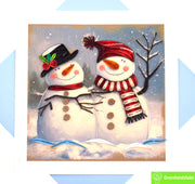 Snowman Friends, Quilling Greeting Card - Unique Dedicated Handmade/Heartmade Art. Design Greeting Card for all occasion