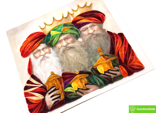 The Three Wise Men, Quilling Greeting Card - Unique Dedicated Handmade/Heartmade Art. Design Greeting Card for all occasion