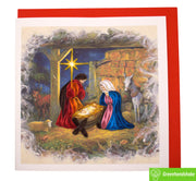 Nativity Scene Christmas, Quilling Greeting Card - Unique Dedicated Handmade/Heartmade Art. Design Greeting Card for all occasion