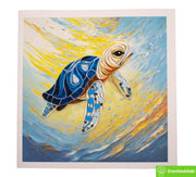 Serene Sea Turtle Journey, Quilling Greeting Card - Unique Dedicated Handmade/Heartmade Art. Design Greeting Card for all occasion