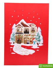 Home for the Holidays, Christmas Pop Up Card 3D Collection - Handmade 3D Popup Greeting Cards for Christmas, Holiday, Xmas Gift