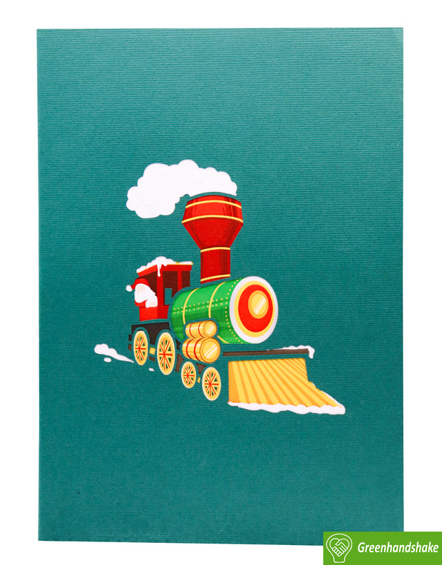 Santa’s Holiday Express, Christmas Pop Up Card 3D Collection - Handmade 3D Popup Greeting Cards for Christmas, Holiday, Xmas Gift