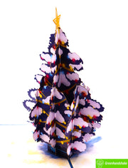 Festive Christmas Tree with Glowing Lights, Christmas Pop Up Card 3D Collection - Handmade 3D Popup Greeting Cards for Christmas, Holiday, Xmas Gift