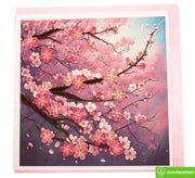 Cherry Blossom Dreams, Quilling Greeting Card - Unique Dedicated Handmade Art. Design Greeting Card for all occasion by GREENHANDSHAKE