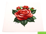 A Symphony of Roses, Quilling Greeting Card - Unique Dedicated Handmade Art. Design Greeting Card for all occasion by GREENHANDSHAKE