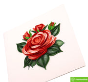 A Symphony of Roses, Quilling Greeting Card - Unique Dedicated Handmade Art. Design Greeting Card for all occasion by GREENHANDSHAKE