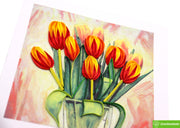 Tulip Whispers, Quilling Greeting Card - Unique Dedicated Handmade Art. Design Greeting Card for all occasion by GREENHANDSHAKE