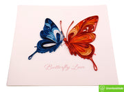 Whispers of Butterfly Love, Quilling Greeting Card - Unique Dedicated Handmade Art. Design Greeting Card for all occasion by GREENHANDSHAKE