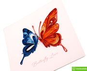 Whispers of Butterfly Love, Quilling Greeting Card - Unique Dedicated Handmade Art. Design Greeting Card for all occasion by GREENHANDSHAKE