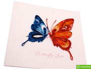 Whispers of Butterfly Love, Quilling Greeting Card - Unique Dedicated Handmade Art. Design Greeting Card for all occasion by GREENHANDSHAKE