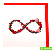 Infinity in My Heart, Quilling Greeting Card - Unique Dedicated Handmade Art. Design Greeting Card for all occasion by GREENHANDSHAKE