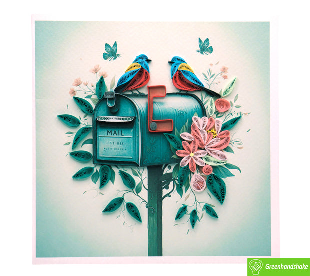 Nature's Delivery, Quilling Greeting Card - Unique Dedicated Handmade Art. Design Greeting Card for all occasion by GREENHANDSHAKE