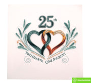 Two Hearts, One Journey, Quilling Greeting Card - Unique Dedicated Handmade Art. Design Greeting Card for all occasion by GREENHANDSHAKE