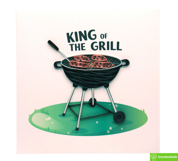 King of the Grill, Quilling Greeting Card - Unique Dedicated Handmade Art. Design Greeting Card for all occasion by GREENHANDSHAKE