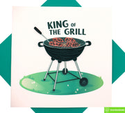 King of the Grill, Quilling Greeting Card - Unique Dedicated Handmade Art. Design Greeting Card for all occasion by GREENHANDSHAKE