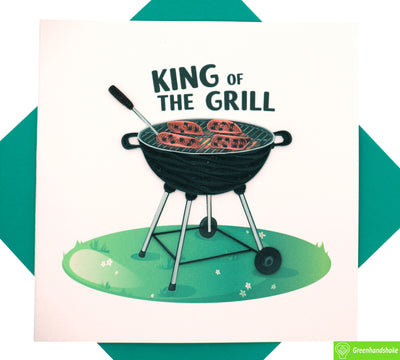 King of the Grill, Quilling Greeting Card - Unique Dedicated Handmade Art. Design Greeting Card for all occasion by GREENHANDSHAKE