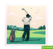 Tee Time with Dad, Quilling Greeting Card - Unique Dedicated Handmade Art. Design Greeting Card for all occasion by GREENHANDSHAKE