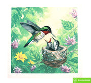 Hummingbird Love, Quilling Greeting Card - Unique Dedicated Handmade Art. Design Greeting Card for all occasion by GREENHANDSHAKE