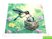 Hummingbird Love, Quilling Greeting Card - Unique Dedicated Handmade Art. Design Greeting Card for all occasion by GREENHANDSHAKE